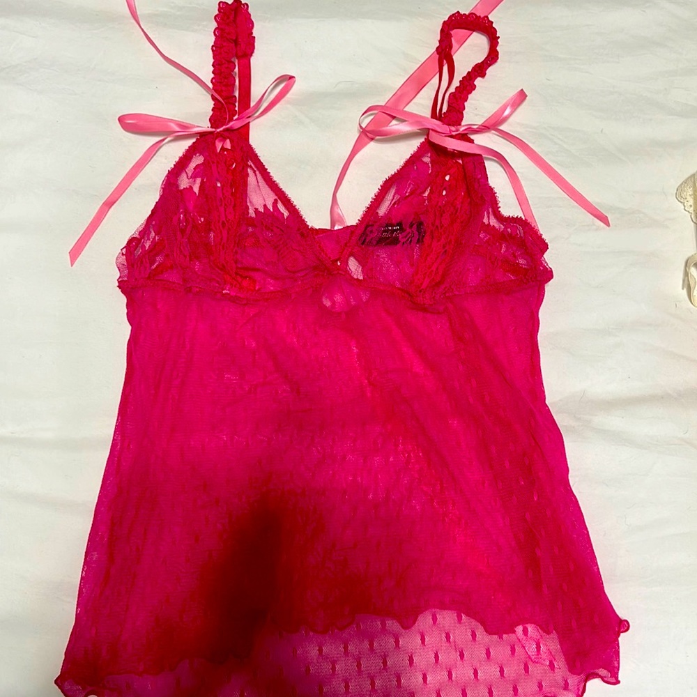 Hot pink/baby pink lingerie top. Never worn